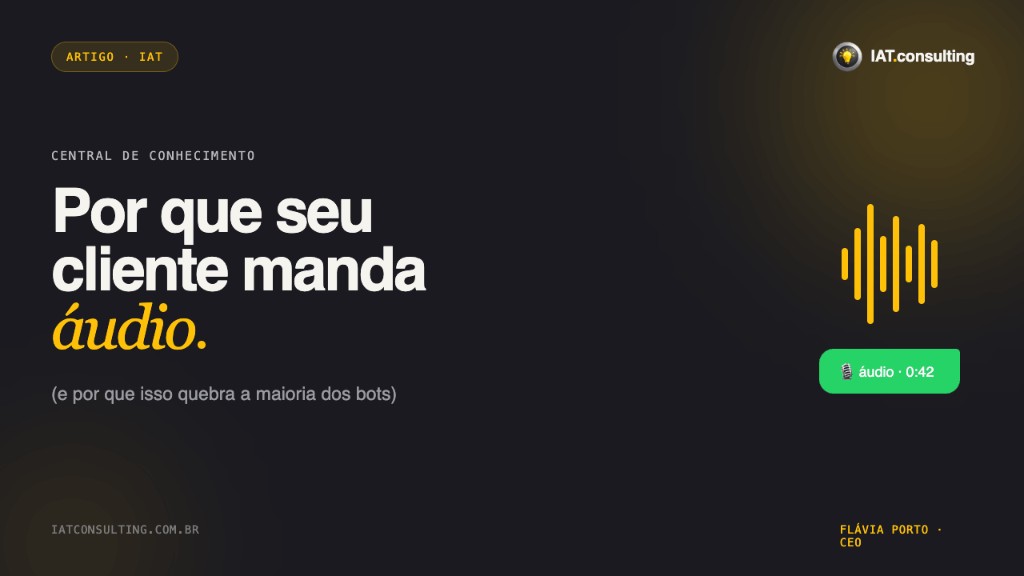 Capa: Por que seu cliente manda áudio (e por que isso quebra a maioria dos bots).