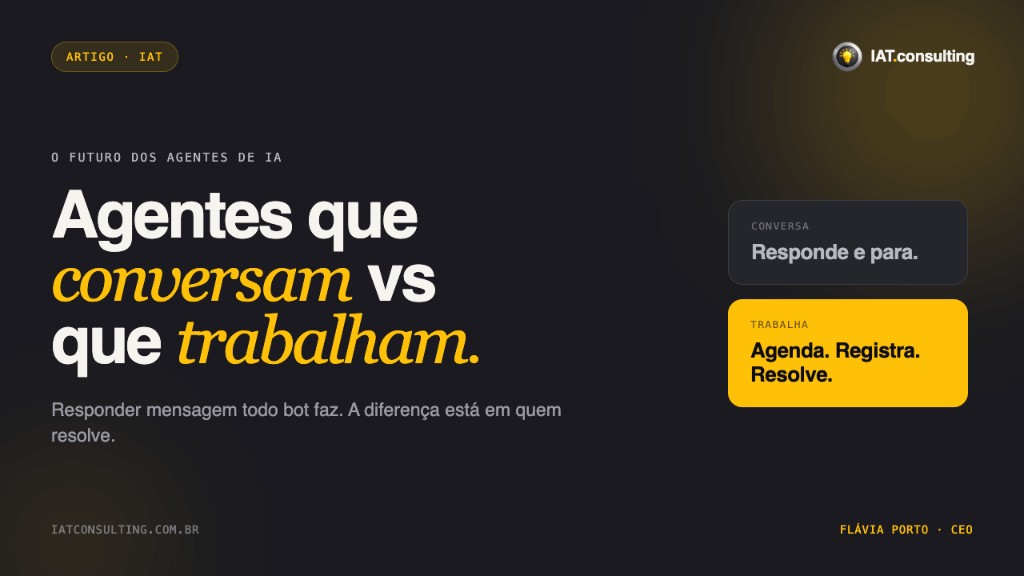 Capa: Agentes que conversam vs. agentes que trabalham.